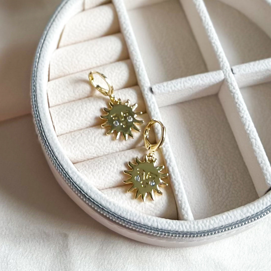 Sleeping Sun Hoop Earrings