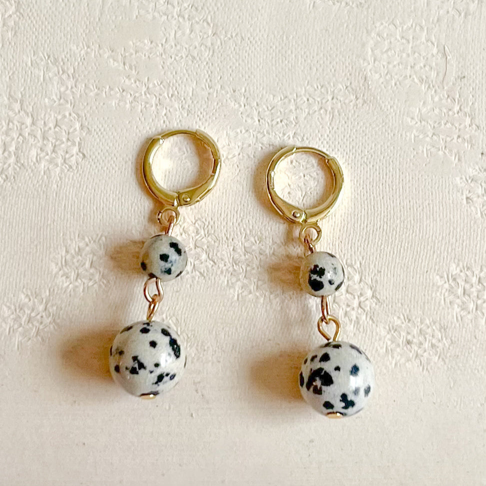 Dalmatian Jasper Drop Earrings