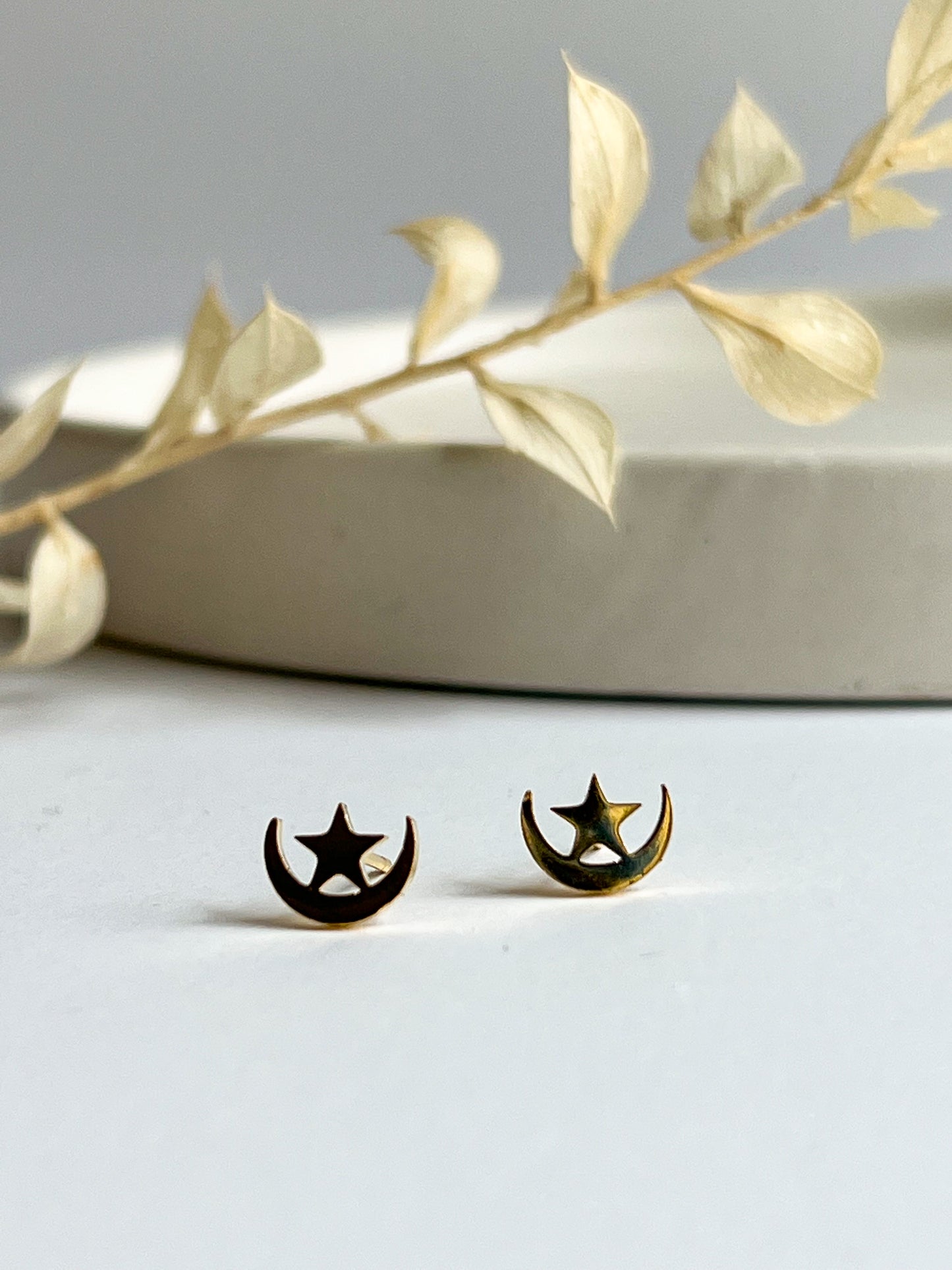 Star and Moon Stud Earring