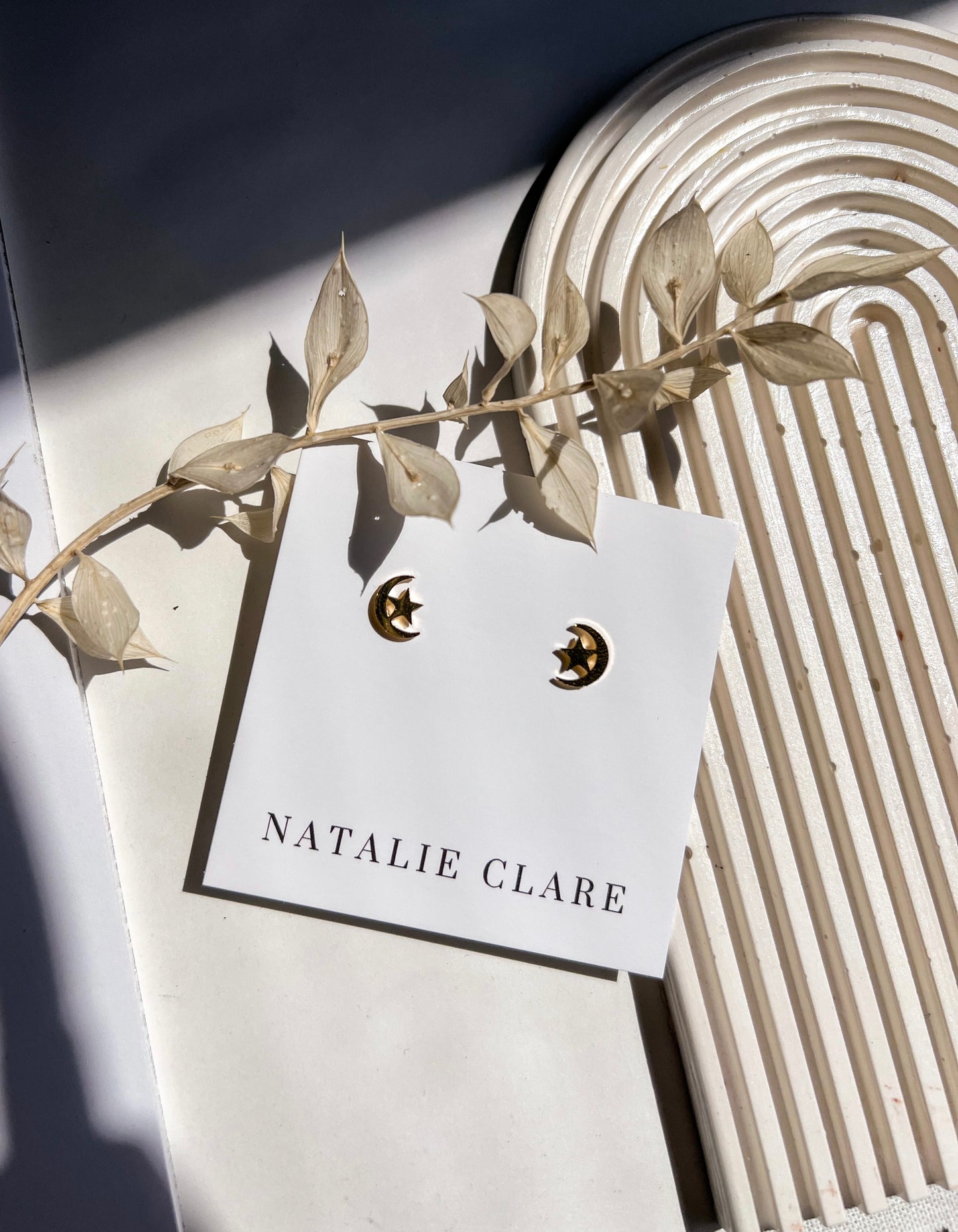 Star and Moon Stud Earring