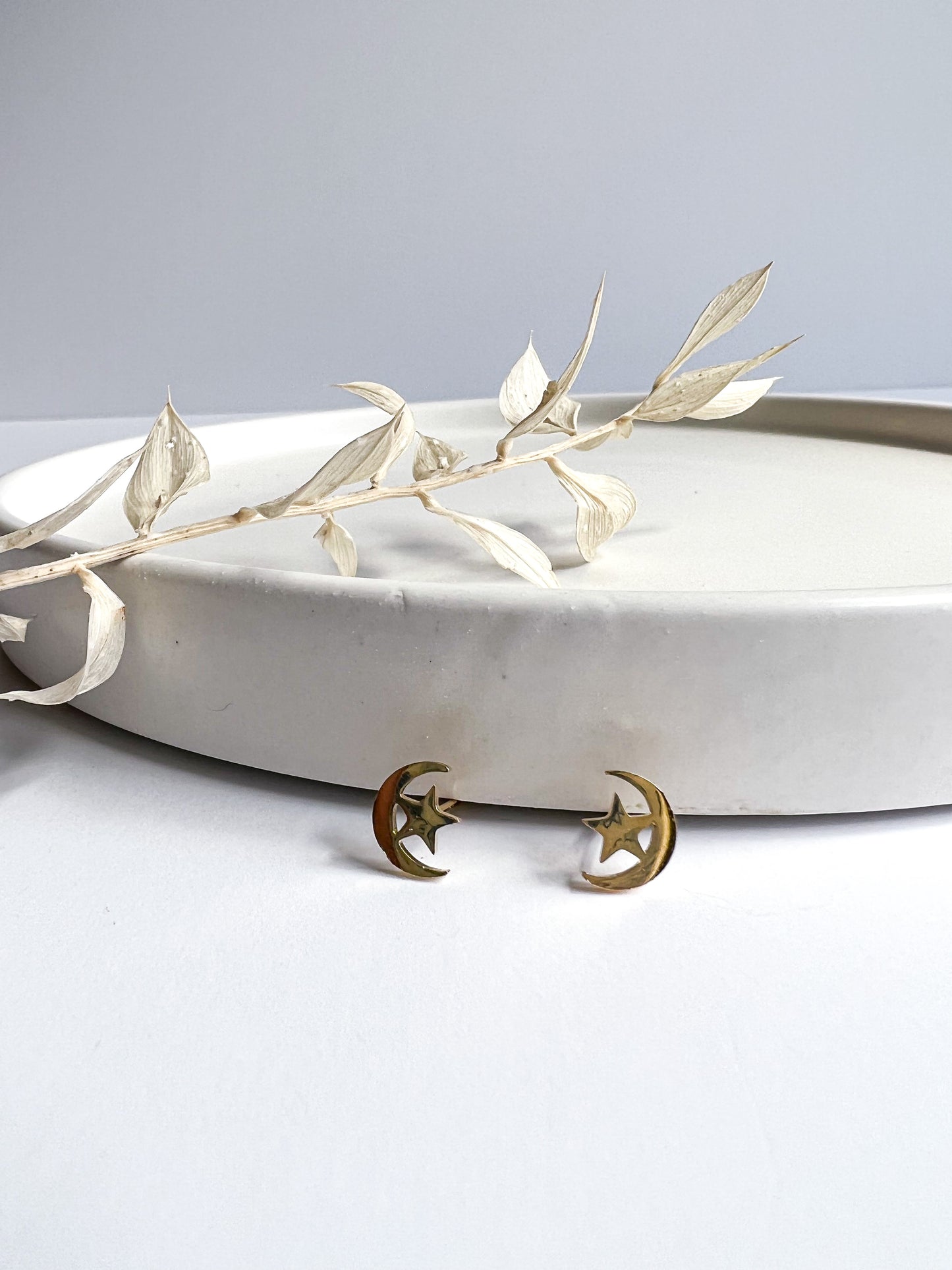 Star and Moon Stud Earring