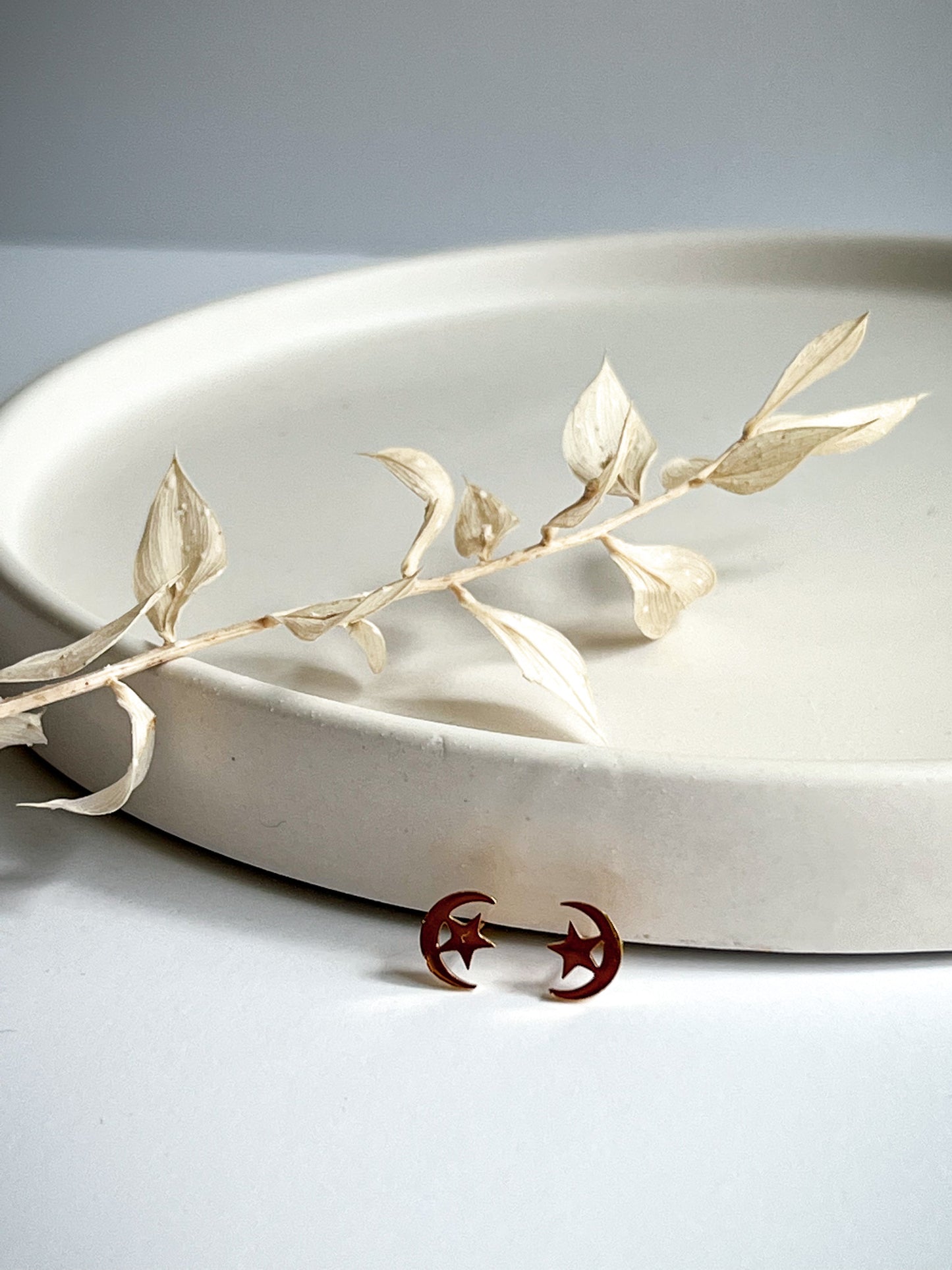 Star and Moon Stud Earring